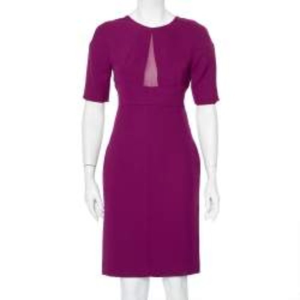 Diane Von Furstenberg Purple Crepe Paneled Dress